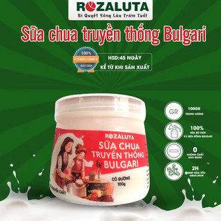 Sữa chua hộp có đường Rozaluta (100% sữa nguyên chất, không chất bảo quản) - Sữa chua truyền thống Bulgari 100gr