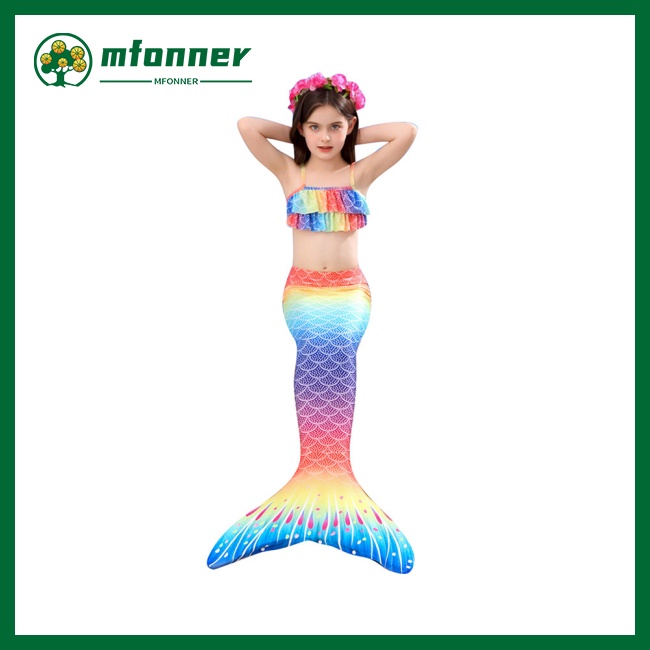 Set 3 Món Đồ Bơi Đuôi Cá Nhiều Màu Sắc Cho Bé Gái