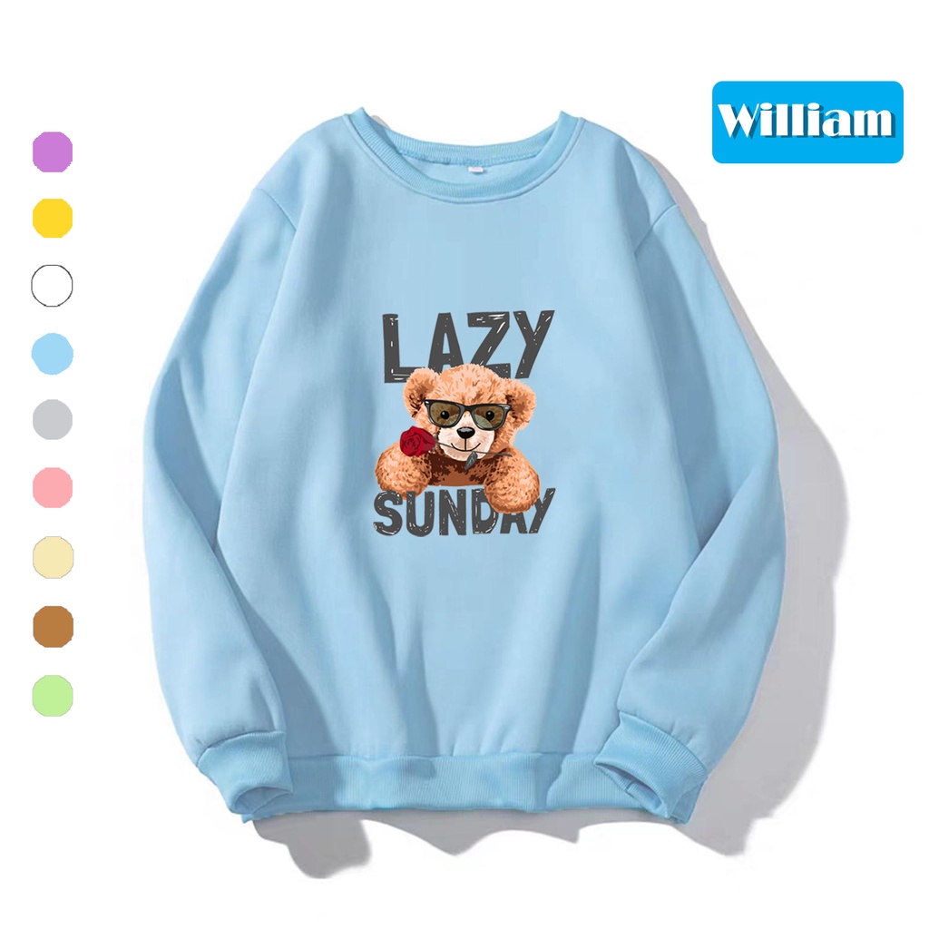 Áo sweater nam nữ in hình Gấu cực cute chất nỉ dày dặn, hợp làm áo cặp William - DS188