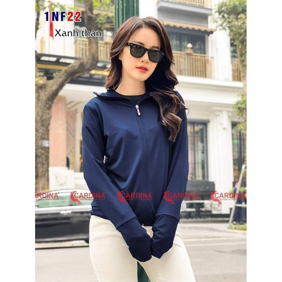 Áo Chống Nắng 2 Lớp CARDINA Cao Cấp Nhạt Bản Kèm Khẩu Trang Nữ Cao Cấp, Thun Lạnh, Thấm Hút Mồ Hôi