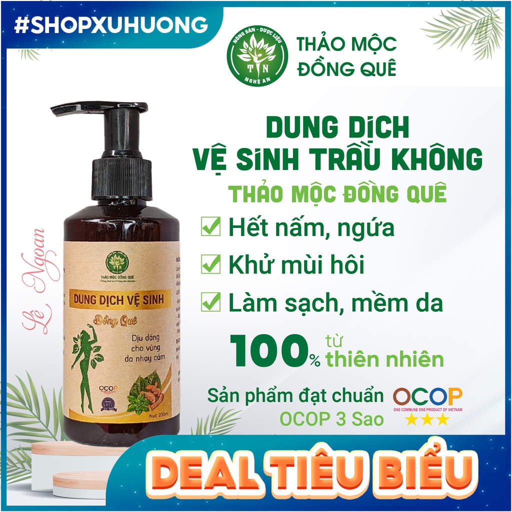 Dung dịch vệ sinh phụ nữ trầu không Thảo mộc Đồng Quê - 200ML