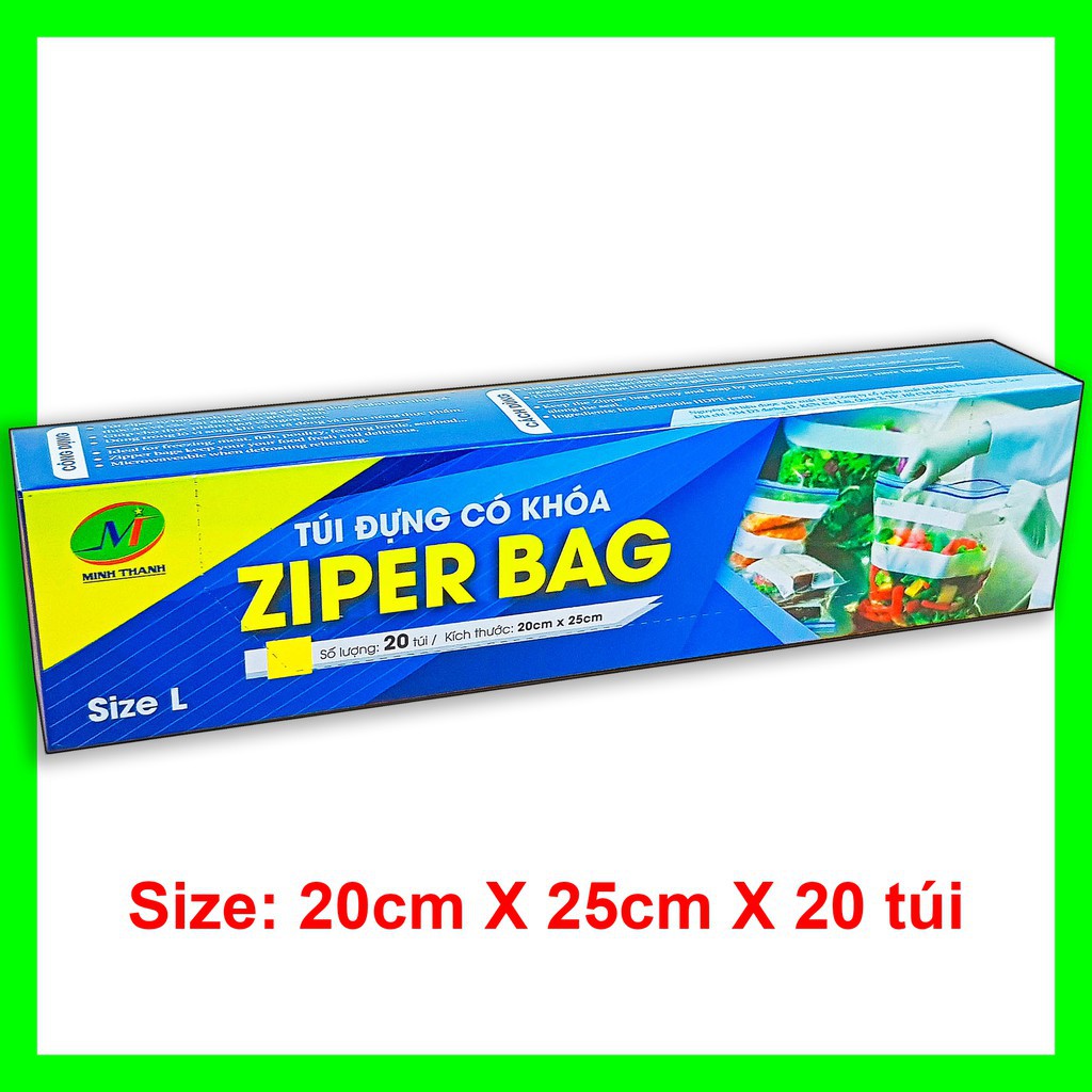 Túi nhựa có khóa Zipper L 20cm x 25cm x 20 túi