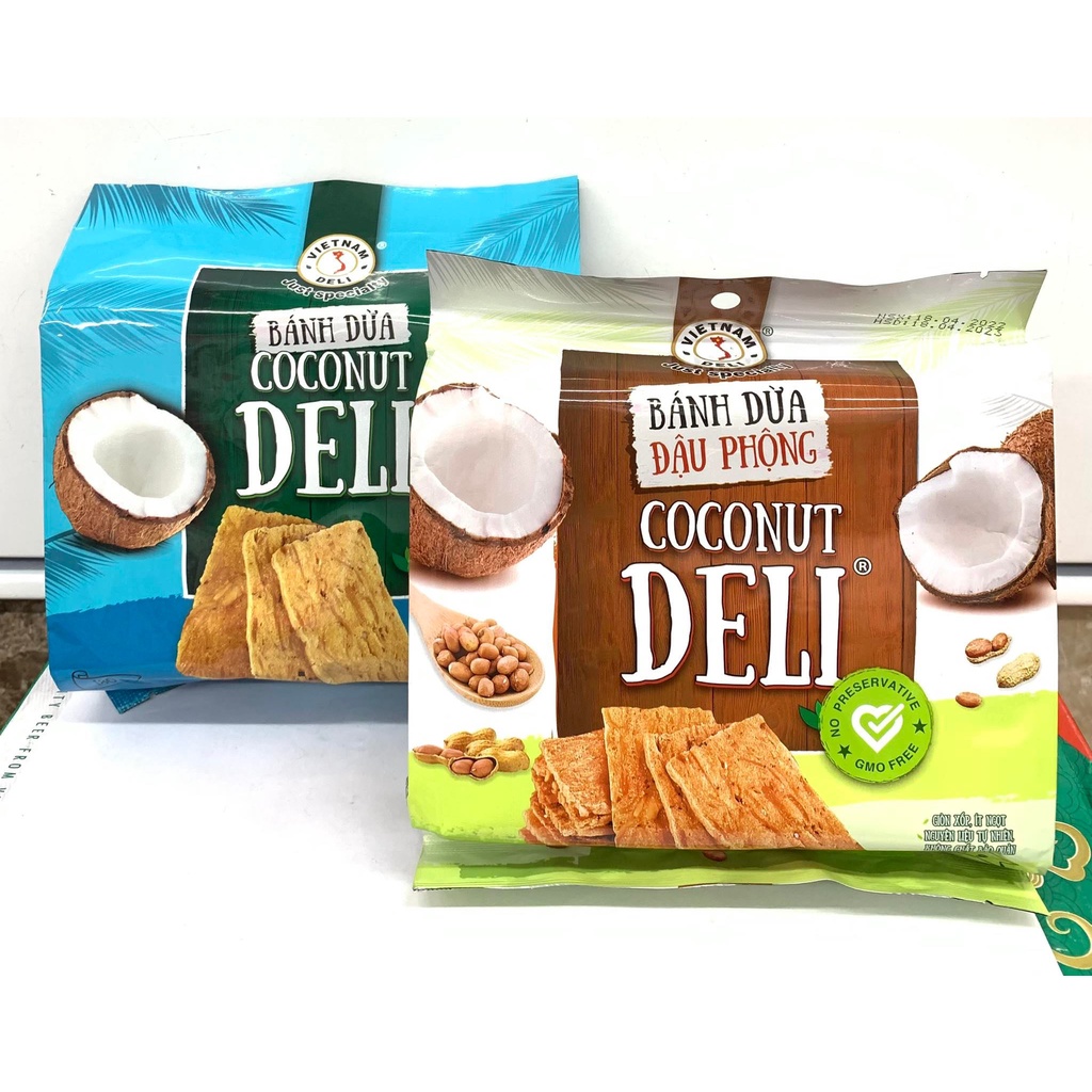 Bánh dừa nướng/đậu phộng Deli gói 170g