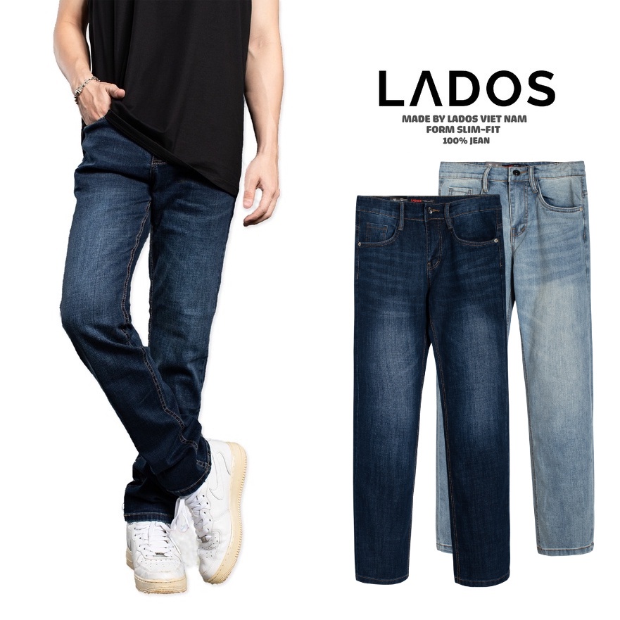 Quần jean nam co giãn cao cấp trơn Lados-4068 Form đứng chuẩn, thoải mái, không xù lông, ra màu *