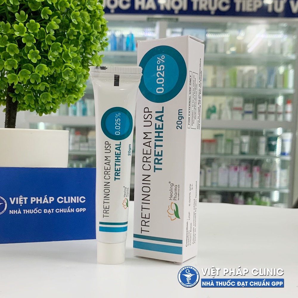 Tretinoin Cream Tretiheal Usp 0.025% 0.05% 0.1% 20g - Kem Giảm Mụn, Chống Lão Hóa