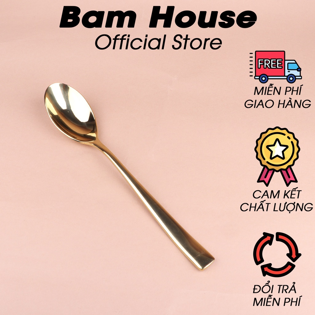 Set Muỗng, Nĩa, Dao inox vàng 304 Bam House thiết kế sang trọng cao cấp SETV02 – Gia dụng bếp