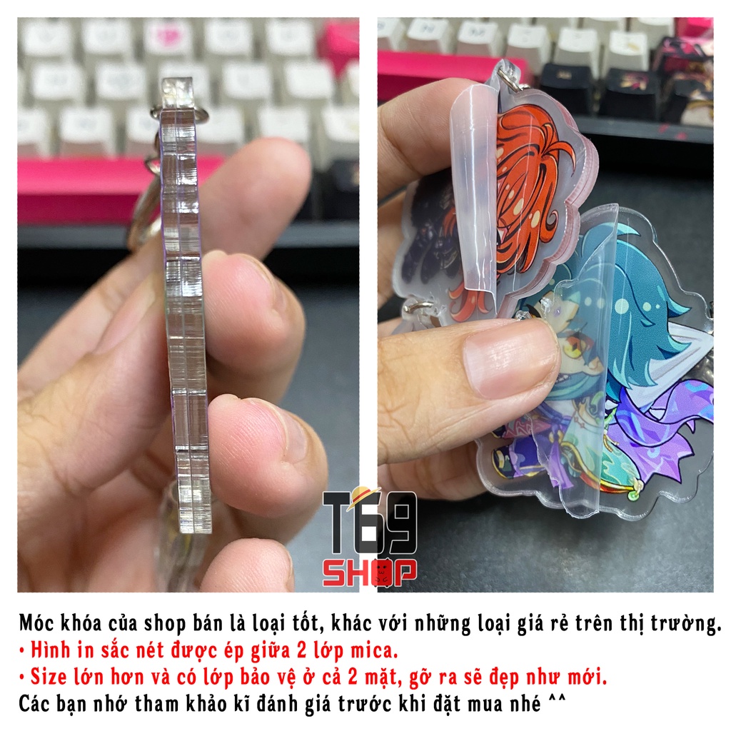 [19 mẫu] Móc khóa mica game Genshin Impact - Mẫu 7 (Loại cao cấp - Hình in ép giữa 2 mặt mica)