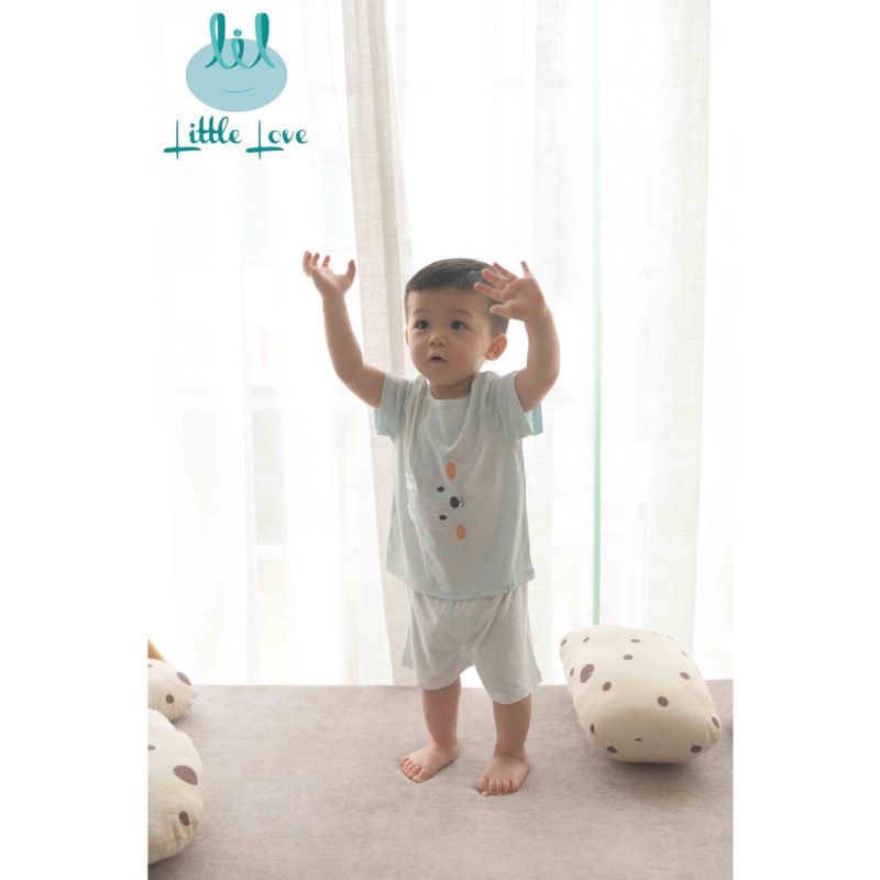 Bộ cộc petit kẻ trơn hình thú Littel Love - LiL mềm mát cho bé