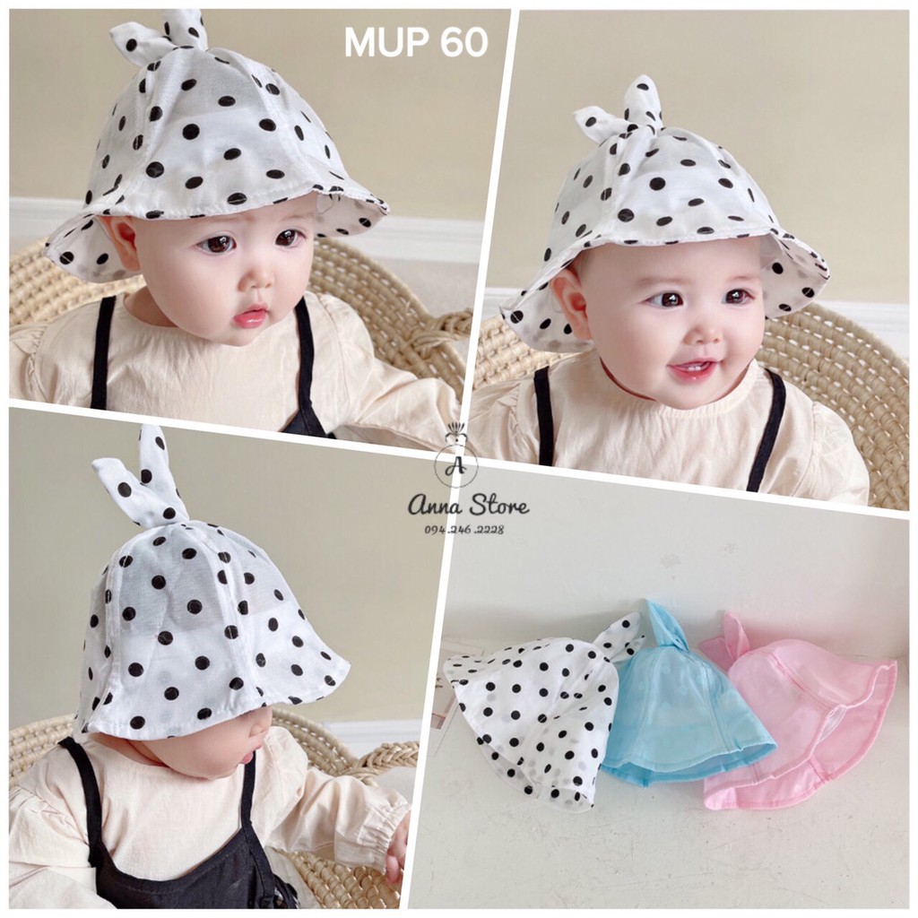MUP 60 : Mũ vành cho bé 6-18m