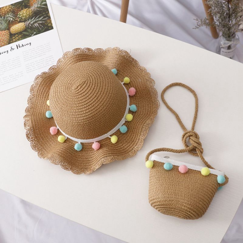 Túi xách / Nón cối rộng vành phong cách thời trang cho bé gái dễ thương