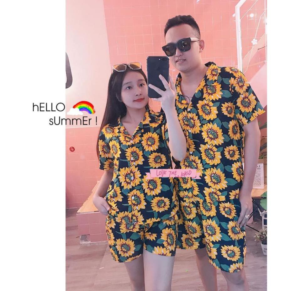 Đồ Bộ Pijama Cho Đội, Nhóm, Team - Mẫu Họa Tiết Đi Biển 2 Form M (&lt;60KG) và XL (&lt;85KG)