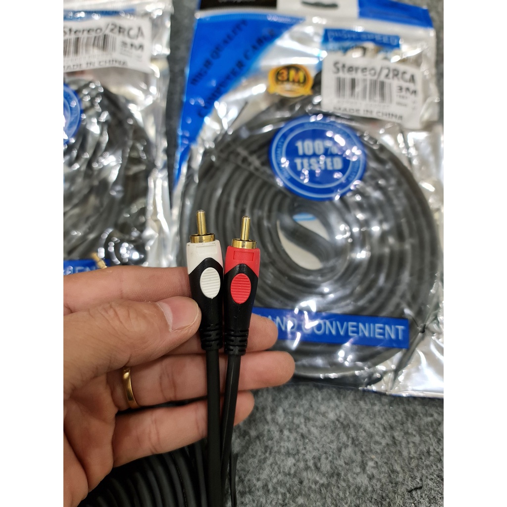 [CHÍNH HÃNG]. Dây 1 đầu 3.5 ra 2 AV chính hãng VELLY 3Met.Lõi đồng nguyên chất