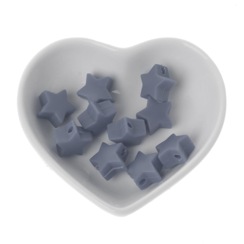 Bộ 10 Hạt Xâu Chuỗi Nhiều Màu Sắc Dùng Làm Đồ Gặm Nướu Cho Bé