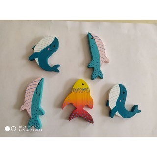 Cá gỗ handmade xinh tô màu