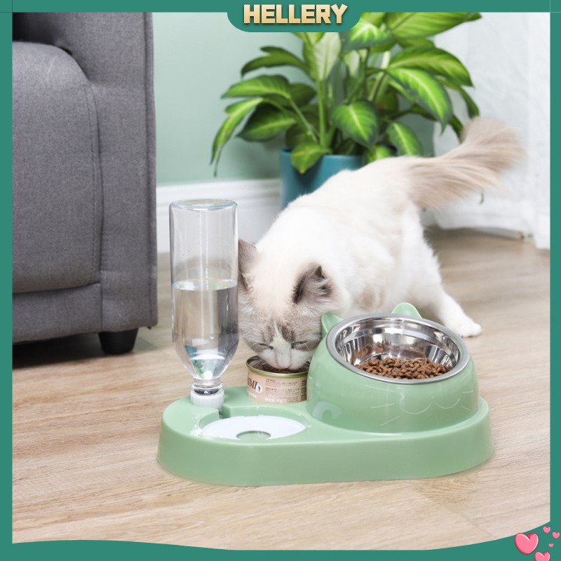 Tô Đựng Thức Ăn / Nước Uống Hai Ngăn Bằng Thép Không Gỉ Cho Thú Cưng | BigBuy360 - bigbuy360.vn
