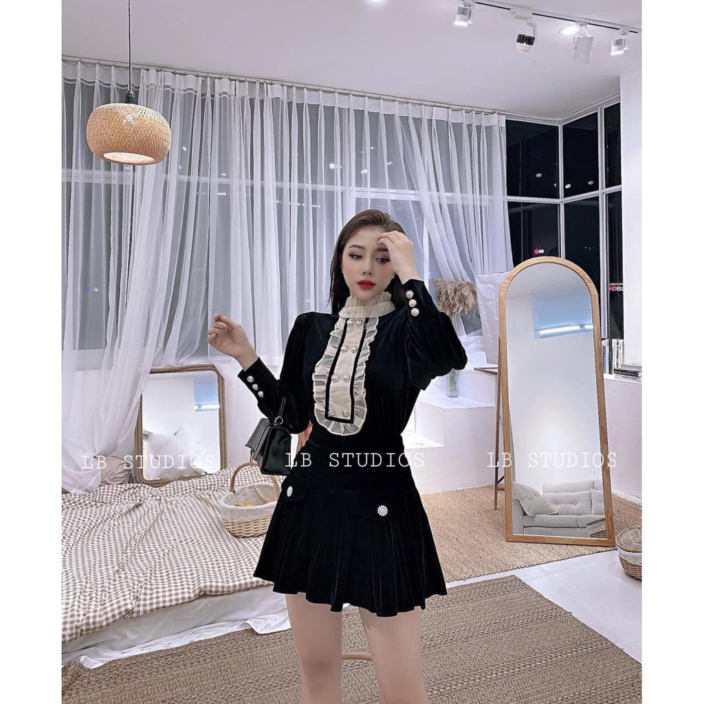 Chân váy nhung 2 túi trước mã 1021 ( kèm ảnh thật,video) | BigBuy360 - bigbuy360.vn