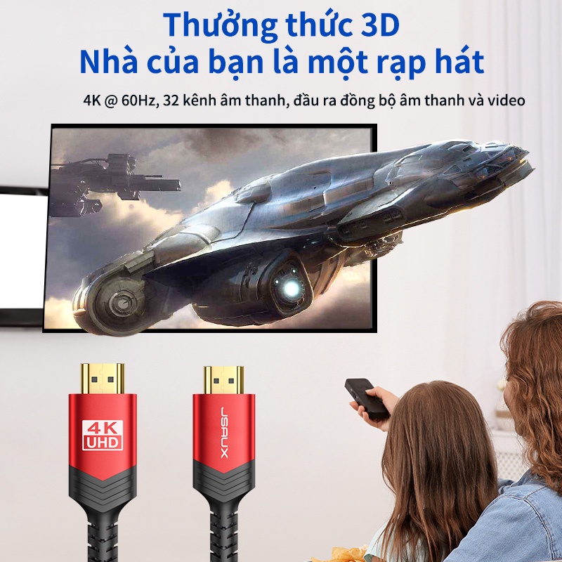 Dây Cáp JSAUX Hdmi 2.0 Tốc Độ Cao 4k 60hz 18gbps 28awg Hdr 3d 2160p 1080p Tiện Lợi