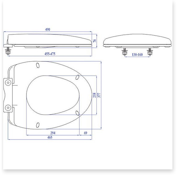 Nắp nhựa thay thế cho bồn cầu C900 (liền khối) của inax