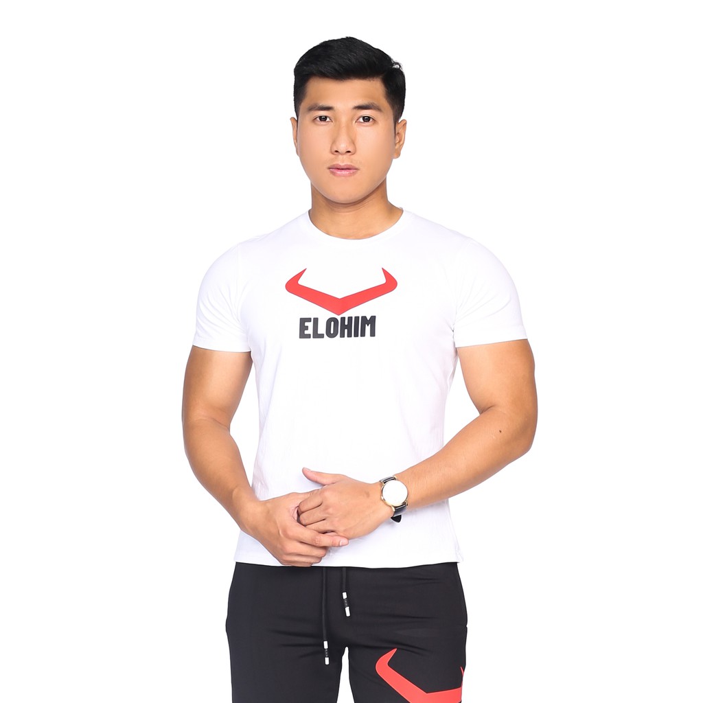 Áo Thể Thao Logo Elohim Classic - Trắng Đỏ