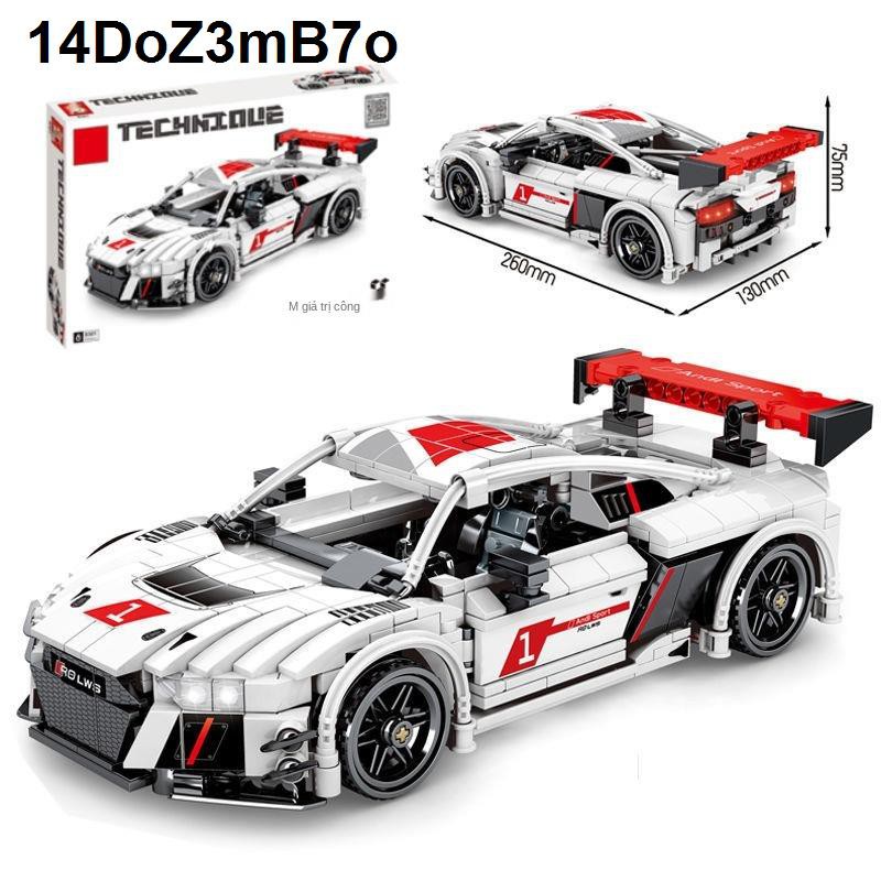 Tương thích với Lego Building Blocks, Boy Lắp ráp Đồ chơi giáo dục cho trẻ em Kéo Back Car Sports Assembled Racing