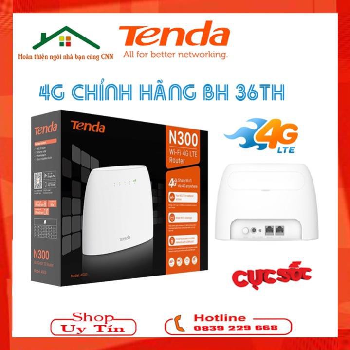 Bộ Phát Wifi 4G / 3G LTE Tenda 4G03 01 cổng LAN Chuẩn N300Mbps - Hàng Chính Hãng ( CPE ZPE ZTE 4G Huawei ) ***TKVP | BigBuy360 - bigbuy360.vn