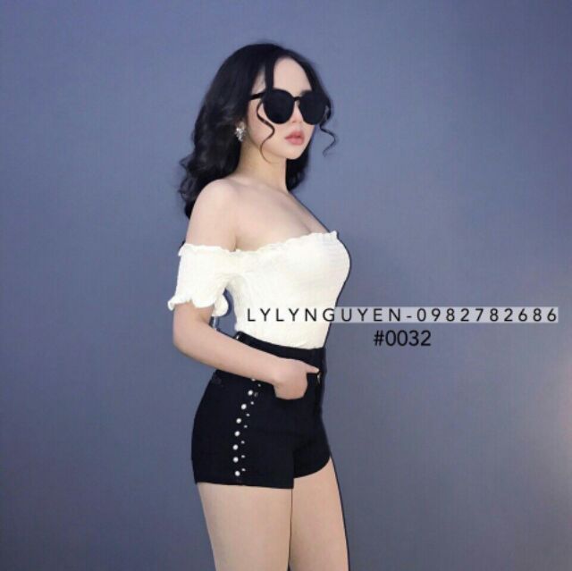 Áo trễ vai nhún QC
