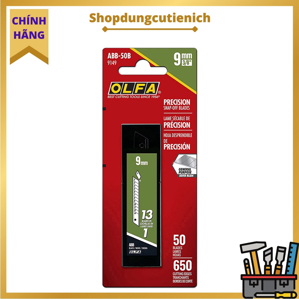 Dao rọc Cắt Bao Bì, Vinyl, Bìa Cứng Và Nhiều Chất Liệu Khác A2 Và Lưỡi Dao ABB-50