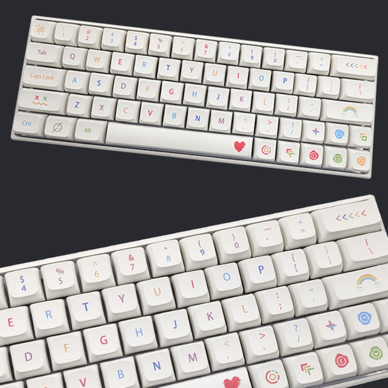 Bộ Phím Rời PBT 137 Phím Hình Cậu Bé Bút Chì Màu Dễ Thương Cho Cherry GMMK Pro