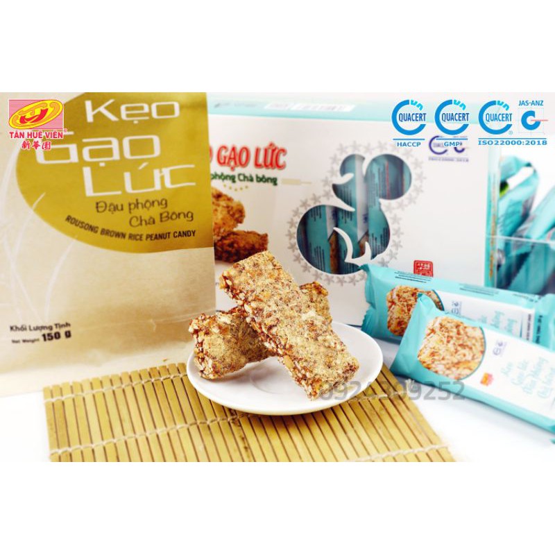 Kẹo gạo lức đậu phộng chà bông Tân Huê Viên (túi giấy 150g)