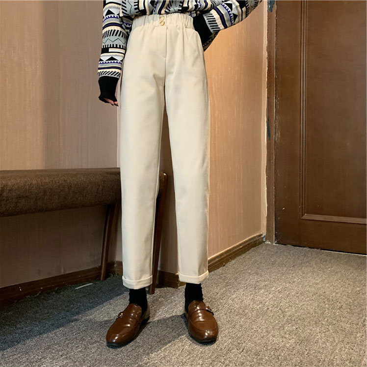 Quần Dài Ống Đứng Màu Trơn Thời Trang Nữ Tính