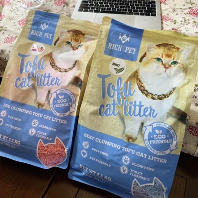 CÁT ĐẬU NÀNH CHO MÈO TOFU RICH PET 2,5KG TÚI ZIP CHÍNH HÃNG 02 LOẠI 2 VỊ GIÁ CỰC TỐT