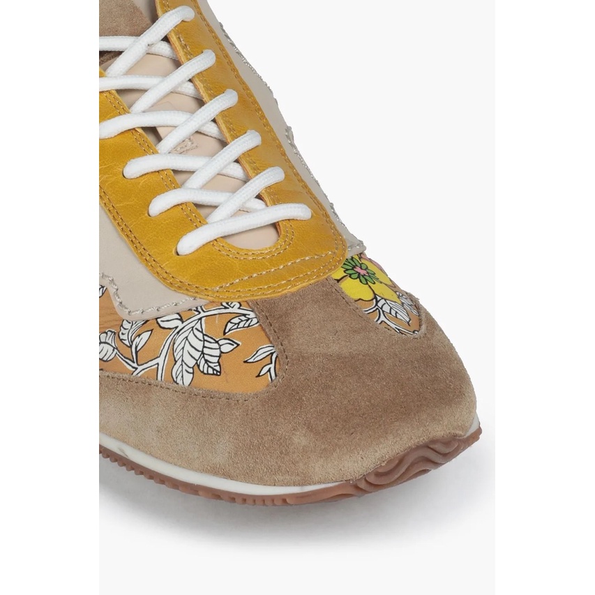 Giày Tory Burch Serif Tory printed suede and leather sneakers, chính hãng