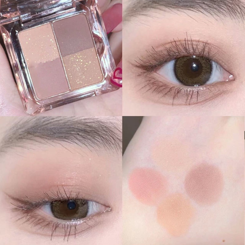 Bảng Phấn Mắt Mini 3 Màu Lì Lấp Lánh Chống Thấm Lâu Trôi