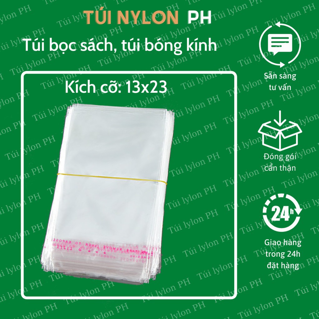 1 kg túi bóng kính OPP dán miệng đựng quần áo, trang sức, khẩu trang Hà Nội