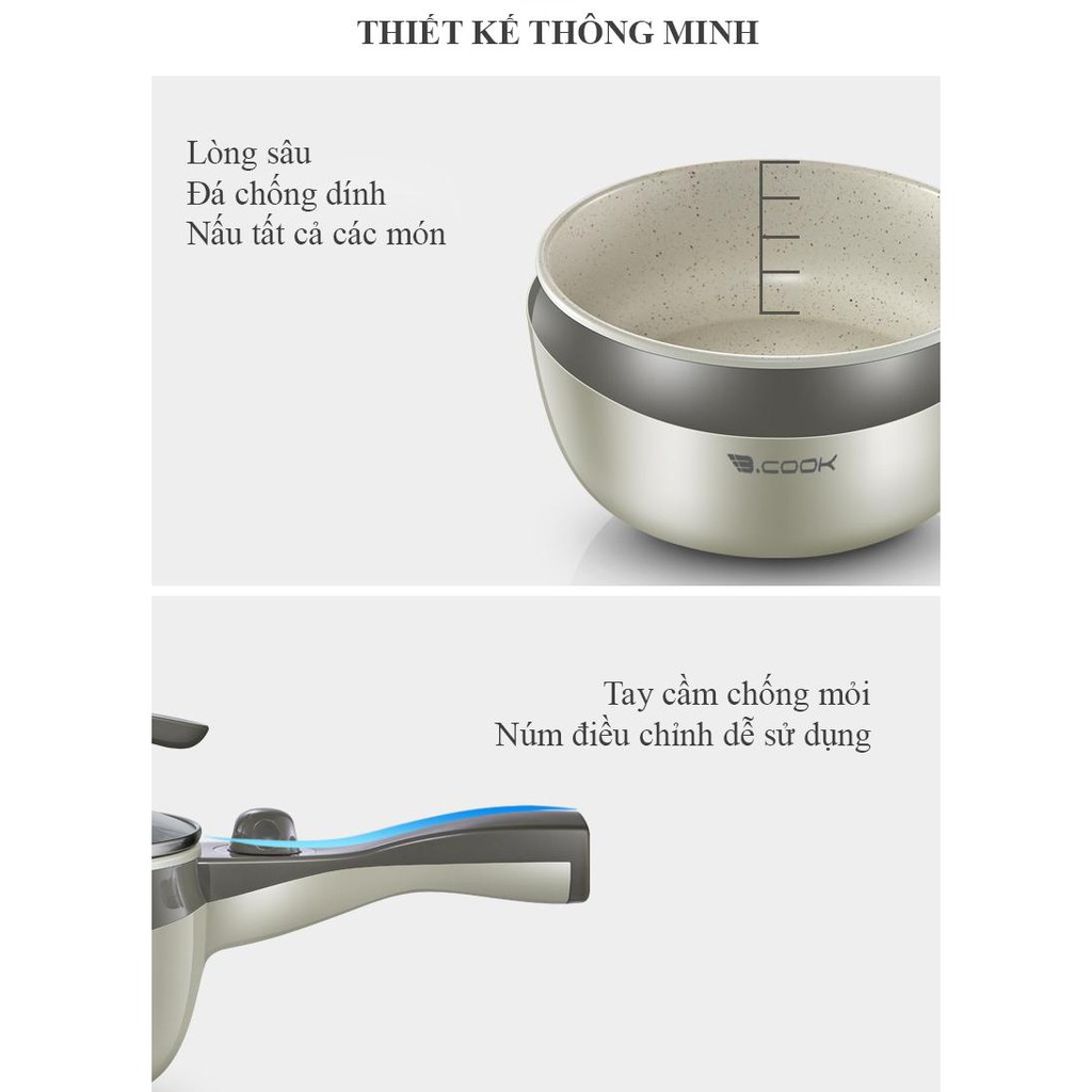 Nồi lẩu mini, nồi đa năng B.COOK - Chính hãng