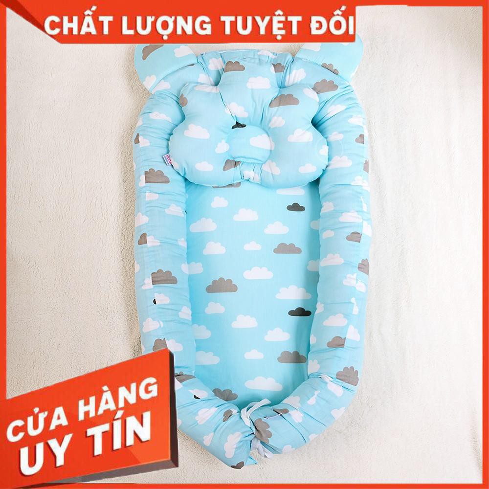 NÔI tai sơ sinh cho bé Runa kids hoạ tiết Mây Xanh