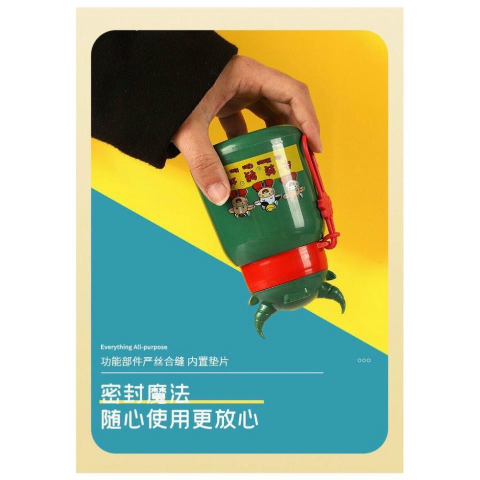 Bình nướcGIADUNGTONGKHO1Bình thủy tinh đựng nước, Lọ silicon cách nhiệt hình con trâu cute phong cách Hàn Quốc