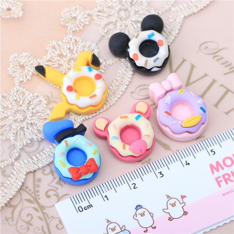 Charm (C293) slime/ Dụng Cụ Charm Trang Trí [Ko Keo &amp; Nút] Hình Bánh Donut hình thú