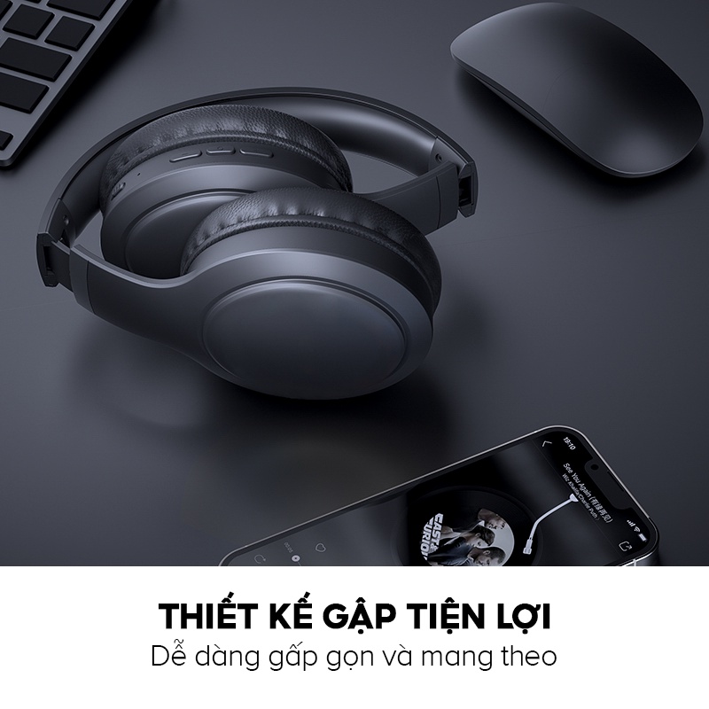 Tai Nghe Headphone Bluetooth HAVIT H633BT, Kiểu Dáng Công Thái Học, Nghe Đến 22H - Chính Hãng BH 12 Tháng