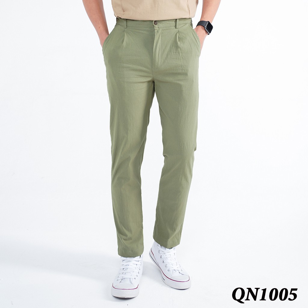 Quần Tây Công Sở Nam ROUGH Outfit Dáng Âu, Chất Đũi Sơ Gỗ Sồi, 6 Màu Đa Dạng