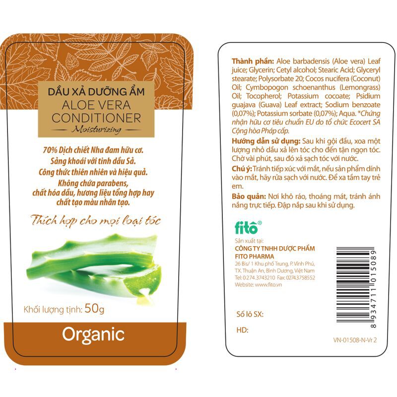 Dầu xả dưỡng ẩm Aloe Vera, 50gr (Aloe Vera Conditioner, 50gr) | BigBuy360 - bigbuy360.vn