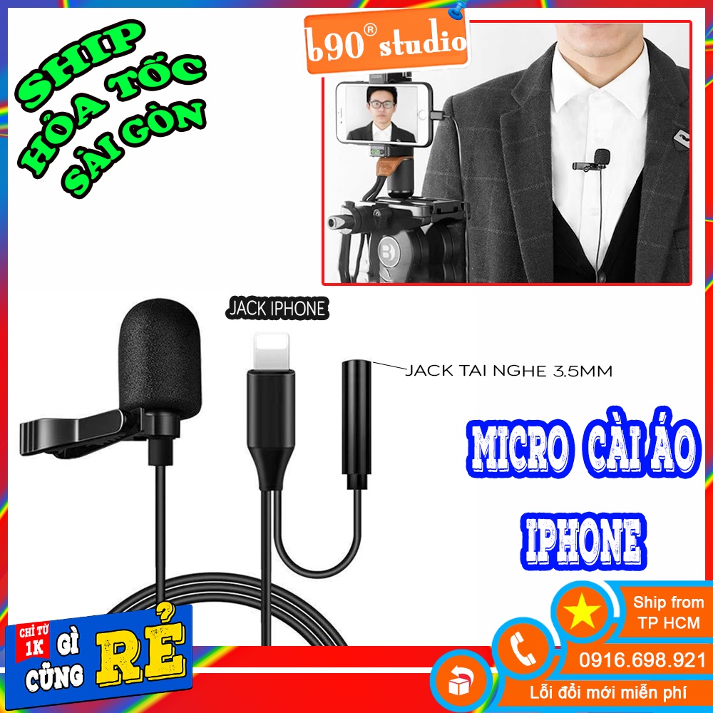 GIÁ SỈ  Micro Cài Áo Cho Iphone Ipad JacK Lightning Microphone Iphone 7 8 x xsmax 11 12..