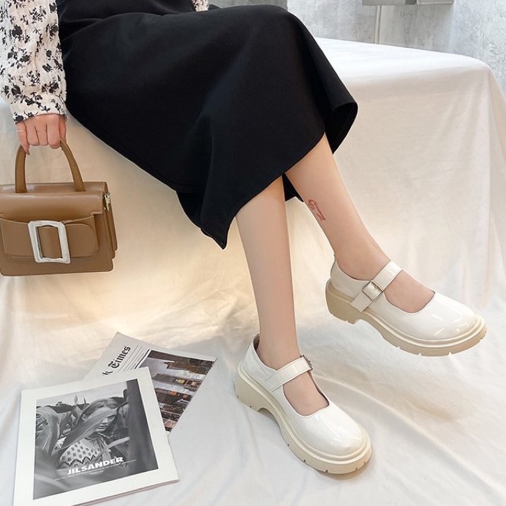 GIÀY NỮ LOLITA 4cm  2 màu đen trắng phiên bản Cao Cấp