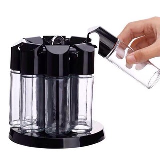 Bộ 8 lọ đựng gia vị thủy tinh