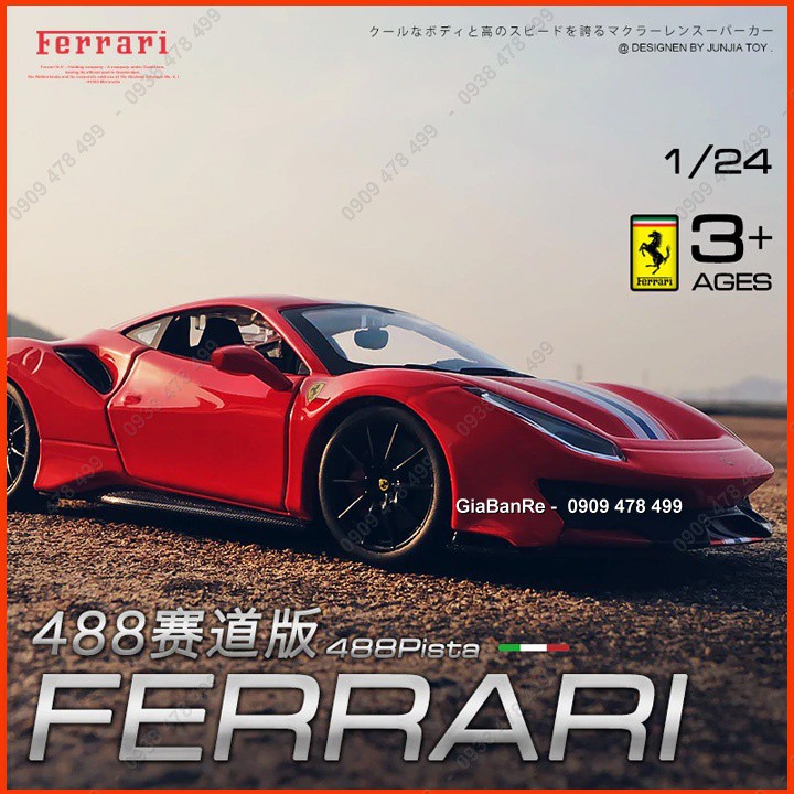 Xe Mô Hình Kim Loại Ferrari 488 Pista Tỉ Lệ 1:24- Bburago - Đỏ - 8131 1