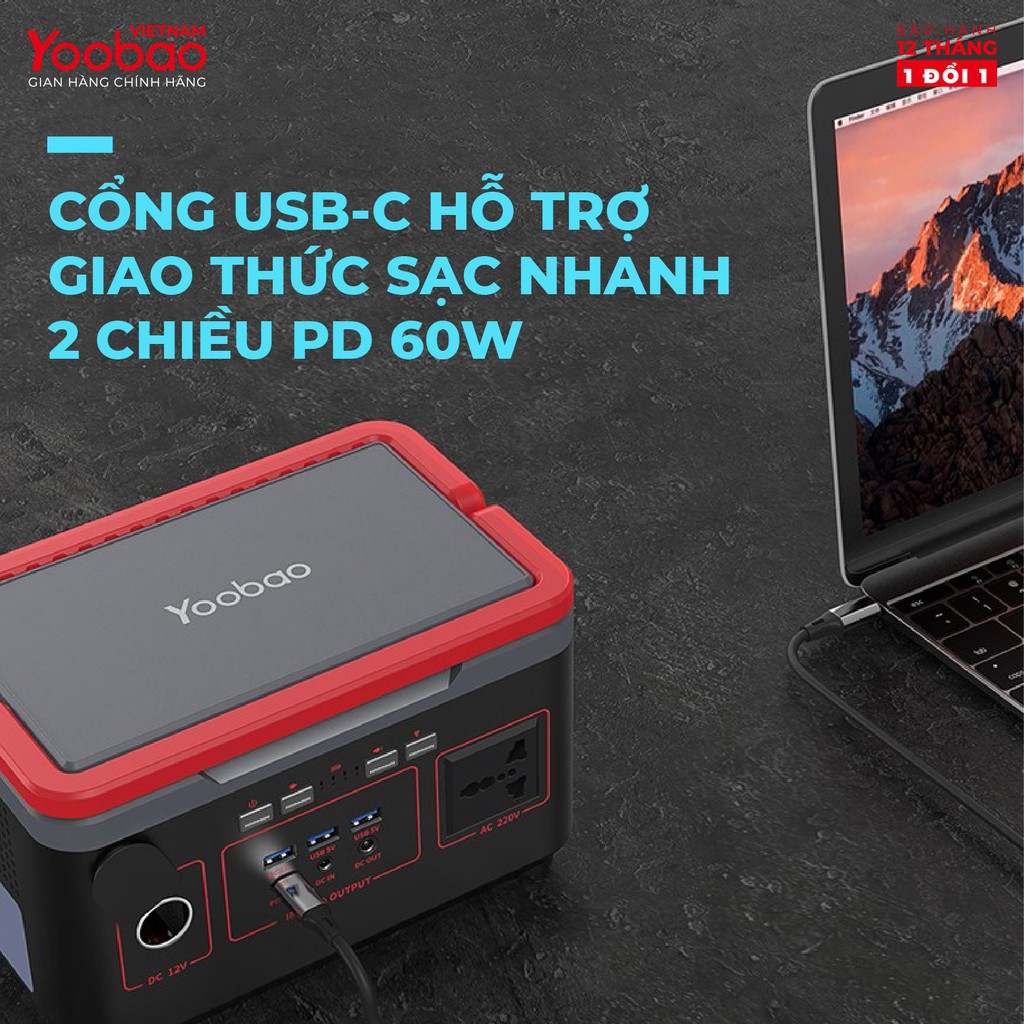 Pin Sạc Trạm sạc dự phòng Yoobao EN1 42000mAh, L50Q 50000mAh, EN300 90000mAh - Hàng chính hãng