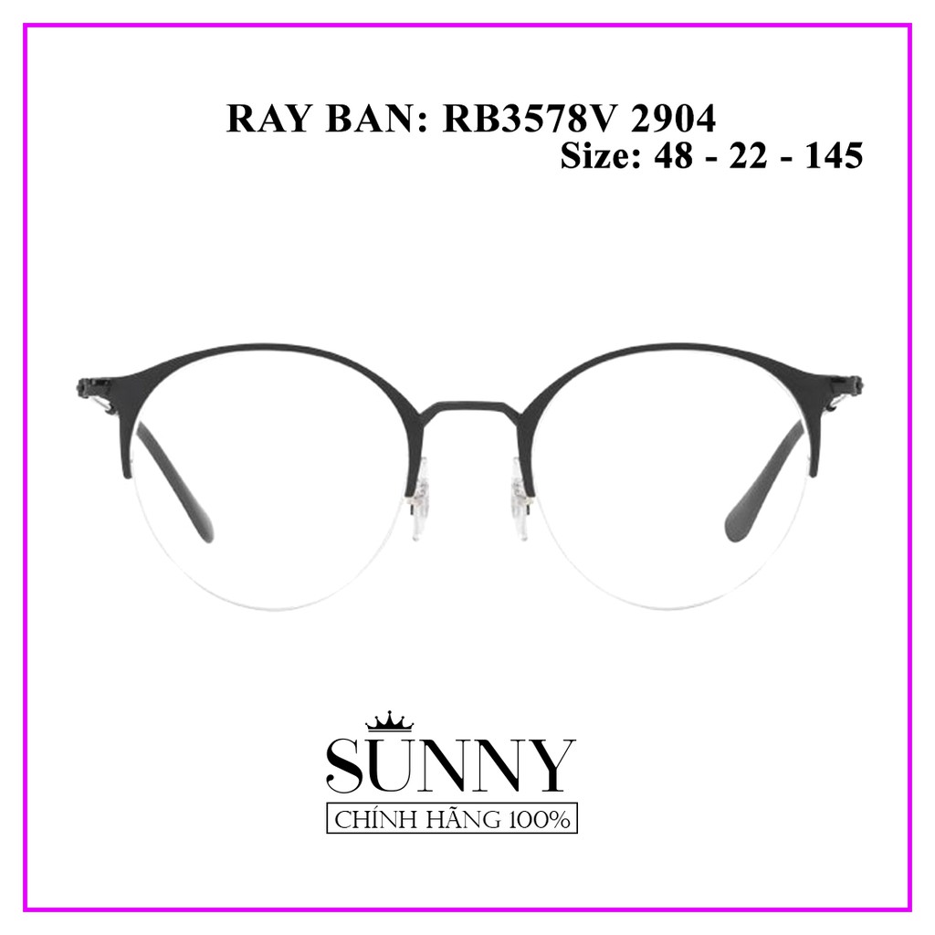 Gọng kính Rayban RB3578V 2904 - sp chính hãng kèm tem chống hàng giả của bộ công an, thiết kế dễ đeo bảo vệ mắt