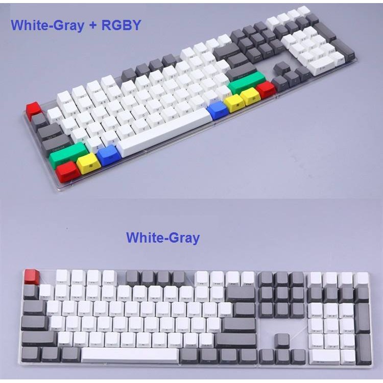 Set Keycap PBT phối nhiều màu Carbon, BOW, Chalk, White nút bàn phím cơ