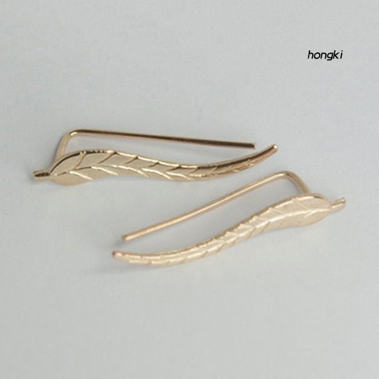 Khuyên Vành Tai Hợp Kim Hình Chiếc Lá Thời Trang Cho Nữ