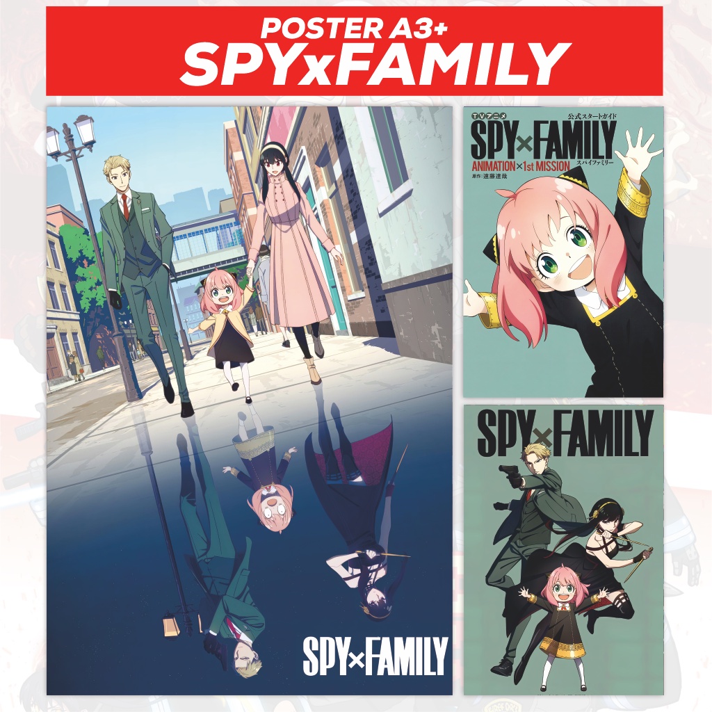 Poster Anime Spy x Family A3 + - Anya Forger Yor Forger Loid Forger